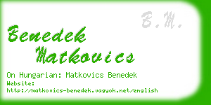 benedek matkovics business card